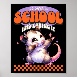 Poster 100 Jours D'École Et L'Aimer Dabbing Opossum