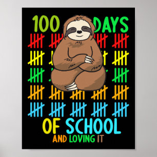 Poster 100 jours d'école et l'aimer - les enfants paresse