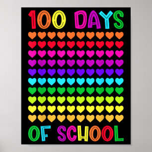 Poster 100 Jours D'École Et Toujours Aimer Il Coeur 10