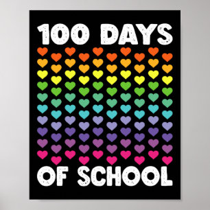 Poster 100 Jours D'École Et Toujours Aimer Il Coeur 100T