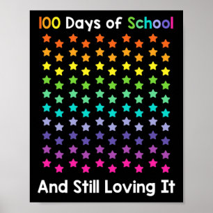 Poster 100 Jours D'École Et Toujours Aimer Il Heureux 100