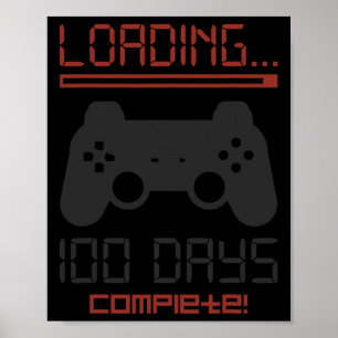 Poster 100 Jours D'École Jeux Vidéo Gamer Complet Garçons