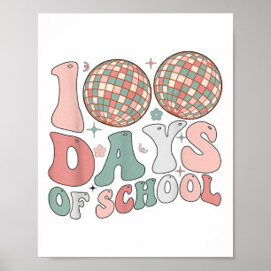 Poster 100 Jours D'École Rétro Disco 100E Jour De