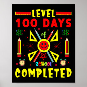 Poster 100 Jours D'École Terminé 100E Jeu De Jeu De Jeu
