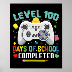 Poster 100 Jours D'École Terminé Gamer Garçons 100e