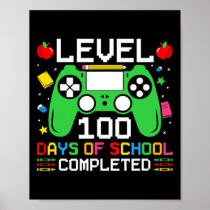 Poster 100 Jours D'École Terminé Jeu Jouer Garçon