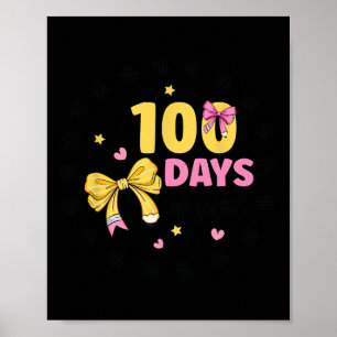 Poster 100 Jours D'Enseignant À L'École Coquette Bow 100e
