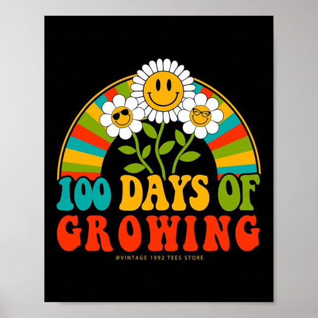 Poster 100 Jours D'Enseignant Enfants 100 Jours De Growin (Devant)