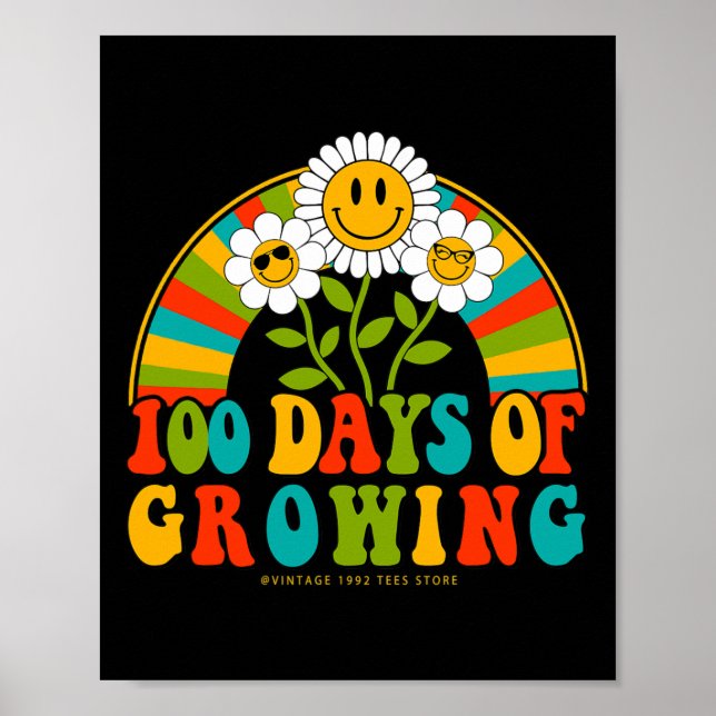 Poster 100 Jours D'Enseignant Enfants 100 Jours De Growin (Devant)