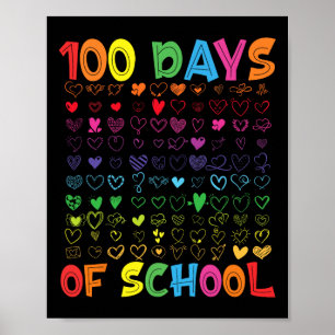 Poster 100 Jours D'Enseignant Enfants Étudiant Garçon Fil