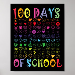 Poster 100 Jours D'Enseignant Enfants Étudiant Garçon Fil
