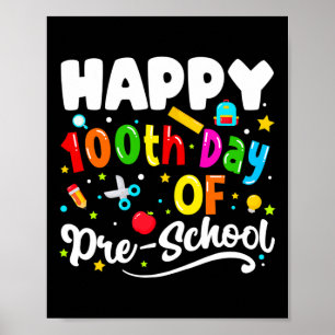 Poster 100 Jours D'Enseignants Préscolaire Enfants Graphi