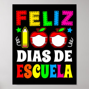 Poster 100 Jours D'Espagnol Scolaire - Feliz 100 Dias De 