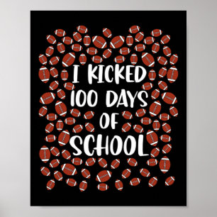 Poster 100 Jours D'Étudiant Du Joueur De Football Scolair