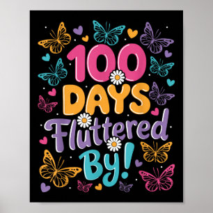 Poster 100 Jours Enfants Fluttered 100e Jour De L'École