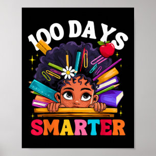 Poster 100 Jours Fille Afro Smarter 100ème Jour De L'Écol