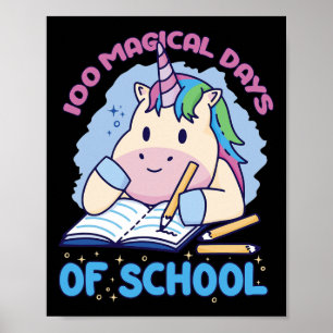 Poster 100 Jours Magiques De L'École Unicorne 100 Jours D