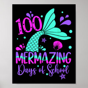 Poster 100 Jours Mermazing Mermaid 100e Jour De L'École G