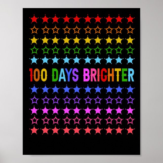 Poster 100 Jours plus lumineux 100e Jour de l'école mater (Devant)