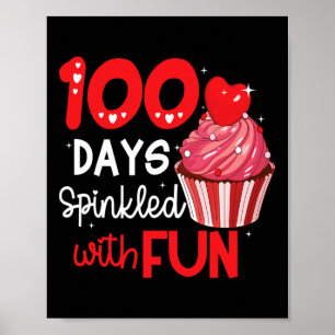 Poster 100 Jours Saupoudrés De Cupcake Fun 100E Jour De S