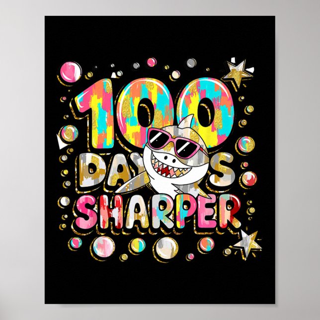 Poster 100 Jours Sharper Shark Brighter plus intelligent  (Devant)