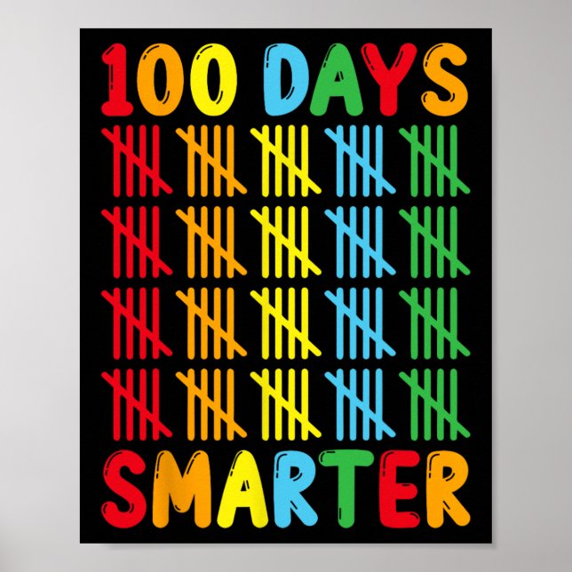 Poster 100 Jours Smarter Fun Tally Enseignant et Étudiant (Devant)