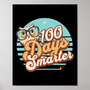 Poster 100 Jours Smarter Owl Retro Enseignant Enfants 100