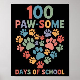 Poster 100 Paw-some Jours De Chien D'École 100th Day Scho