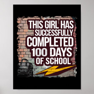 Poster 100e jour Amusant tenue filles et amp; Étudiant 10