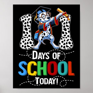 Poster 100e Jour De L'École 100 Jours Chien Dalmatien Plu