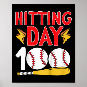 Poster 100E Jour De L'École Baseball 100 Jours De L'École
