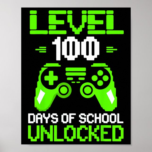 Poster 100e Jour De L'École Chemise Enfants Jeux Vidéo Ga (Devant)