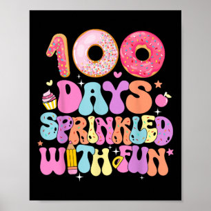 Poster 100E Jour De L'École Donut 100 Jours Saupoudrés De