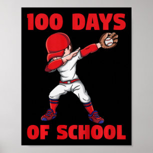 Poster 100E Jour De L'École Enfants Baseball 100 Jours De
