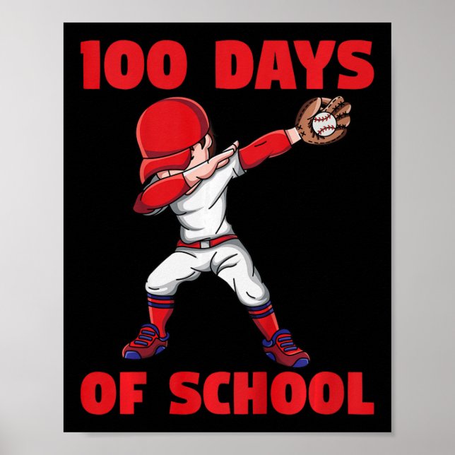 Poster 100E Jour De L'École Enfants Baseball 100 Jours De (Devant)