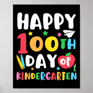 Poster 100e Jour De Maternelle Enseignant Enfants 100 Jou