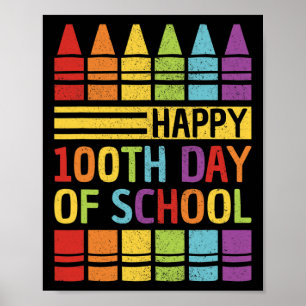 Poster 100E Jour De Scolaires Garçons Filles Enfants 100 