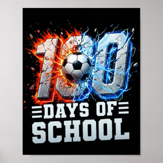 Poster 100e jour de soccer à l'école 100 jours d'école ga