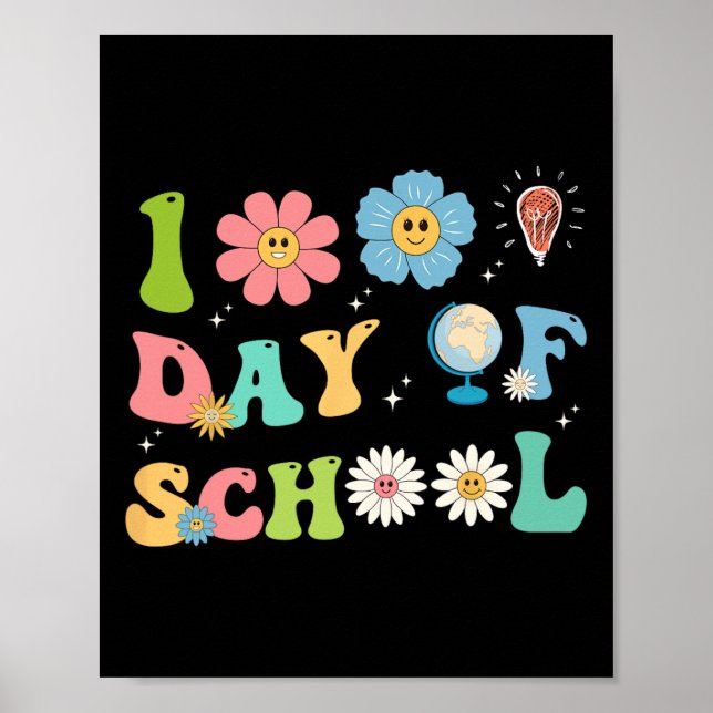 Poster 100E Jour D'Enseignants Scolaires Enfants Joyeux 1 (Devant)
