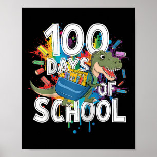 Poster 100e jour drôle tenue enseignant & élève 100 D