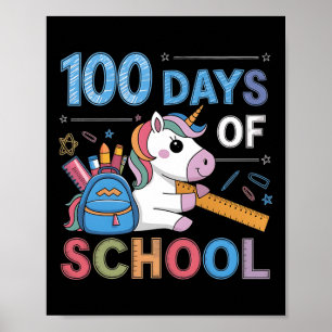 Poster 100e jour drôle tenue enseignant & élève 100 D