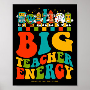 Poster 100ème Jour De L'École Big Enseignant Energie Supe