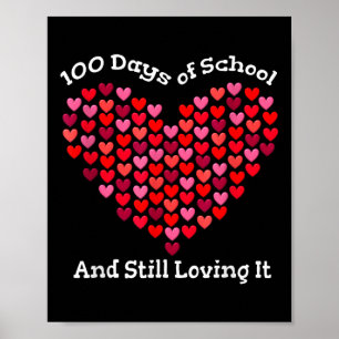 Poster 100ème Jour De L'École Et Toujours Aimer Il Coeurs