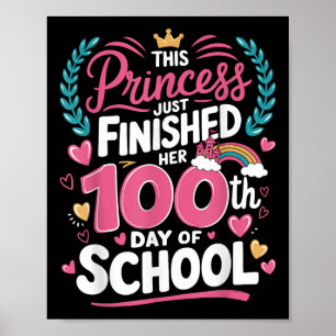 Poster 100ème Jour De L'École Princesse Enfants Filles 10