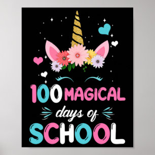 Poster 100ème Jour De Maternelle Pour Les Filles 100 Magi