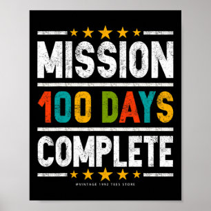 Poster 100ème Jour De Mission Chemises Scolaires 100 Jour