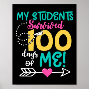 Poster 100ème Jour D'École Mon Étudiant A Survécu 100 Jou