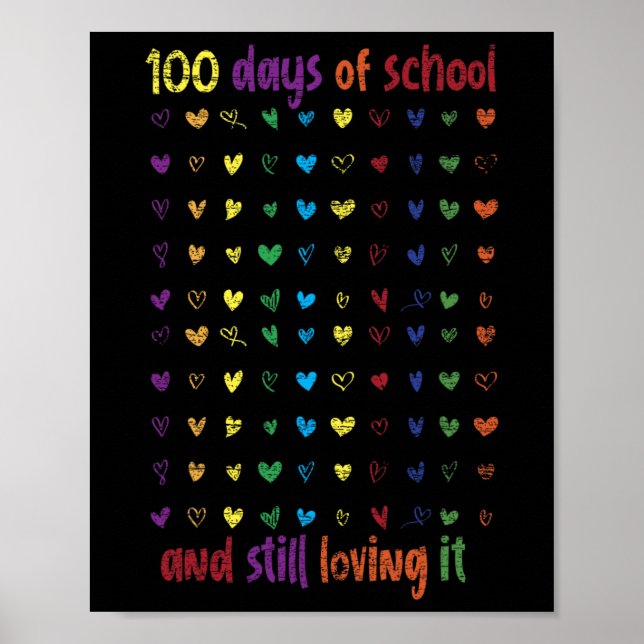 Poster 100ème Jour Étudiante Filles Enfants Cadeau 100 Jo (Devant)