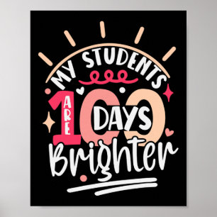 Poster 100ème Jour Pour Enseignant Mes Étudiants Sont 100
