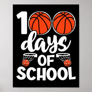 Poster 100ème Jours D'École Bysketbyll Enfants Garçons No